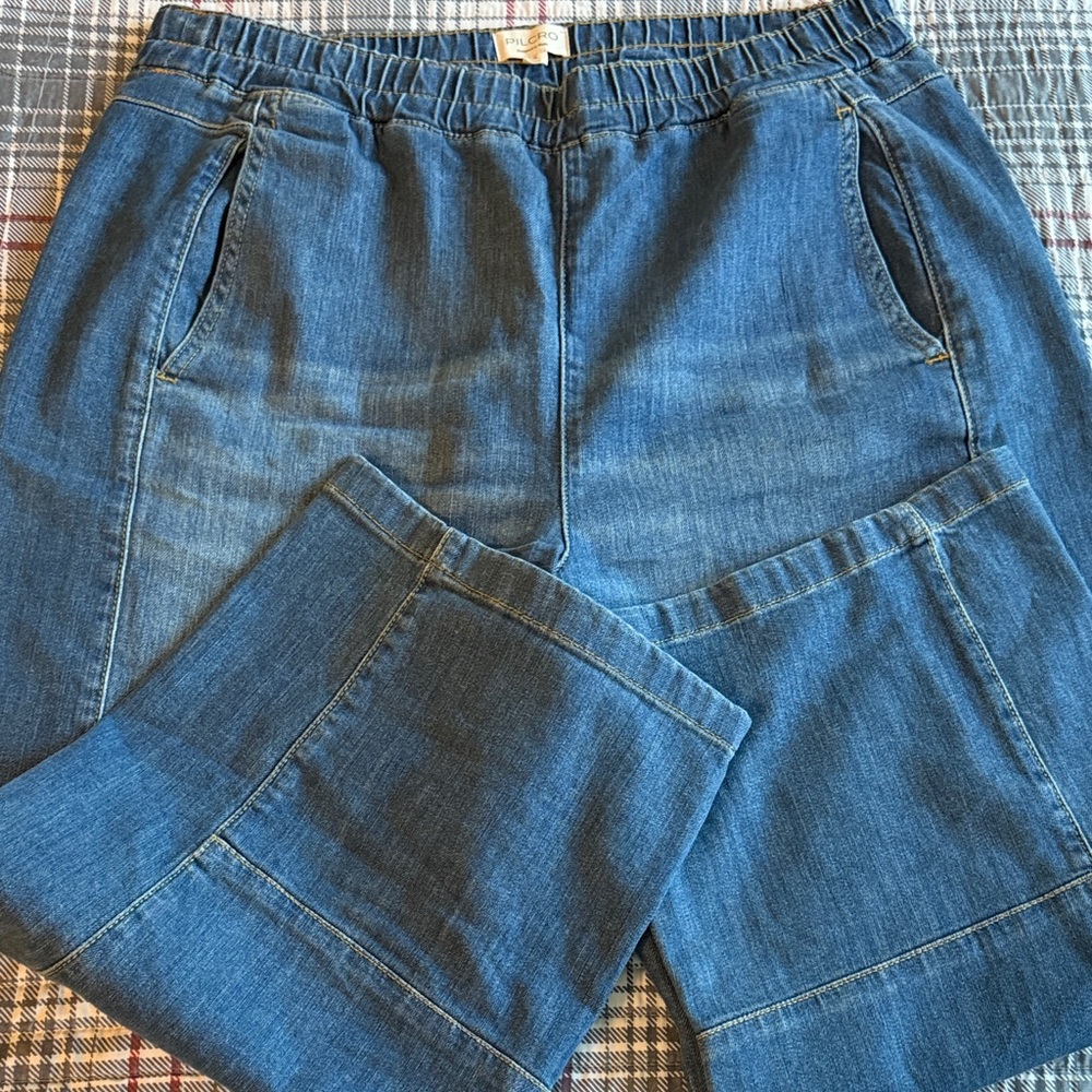 Pilcro Blue Wide-Leg Denim Jeans
